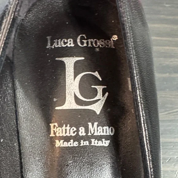 Luca Grossi Black Leather Heels - Picture 2 of 7